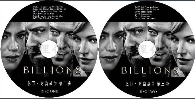 美劇DVD：億萬/財富戰爭/財富之戰 1-6季/Billions 12碟